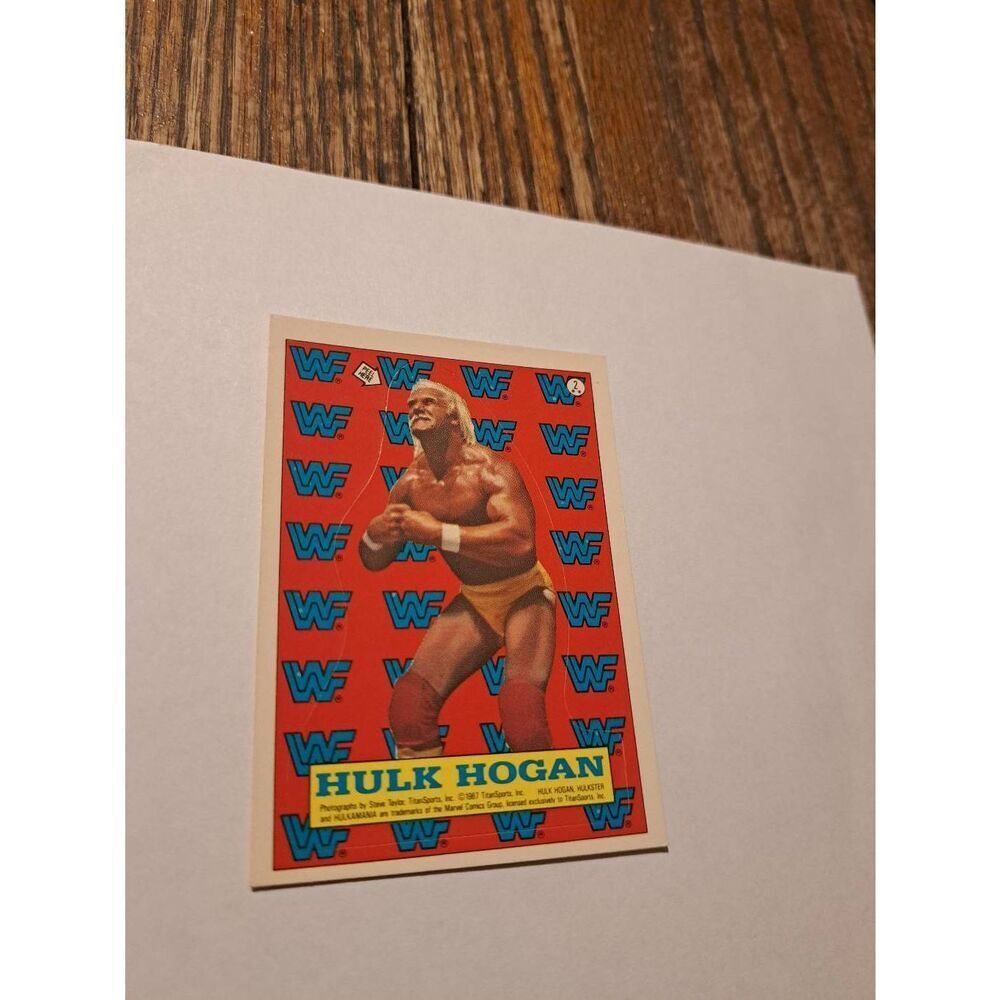 1987 WWF Hulk Hogan Sticker Trading Card Titan Sports Inc Steve Taylor Photo